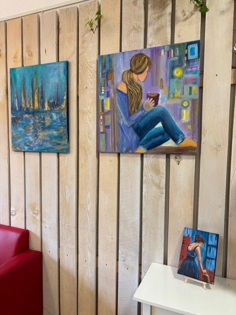 2 große und 1 kleines Bild der Künstlerin Sabina Reifenrath